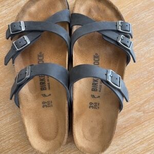 Crisscross Birkenstock Franca Sandal black oiled leather